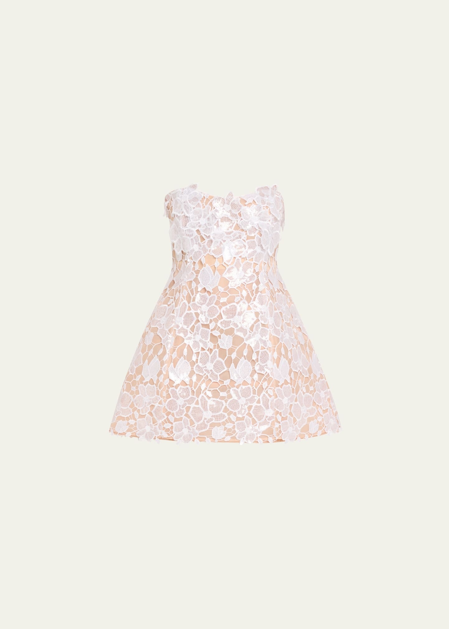 Alira Strapless Sequined Lace Mini Dress - 1
