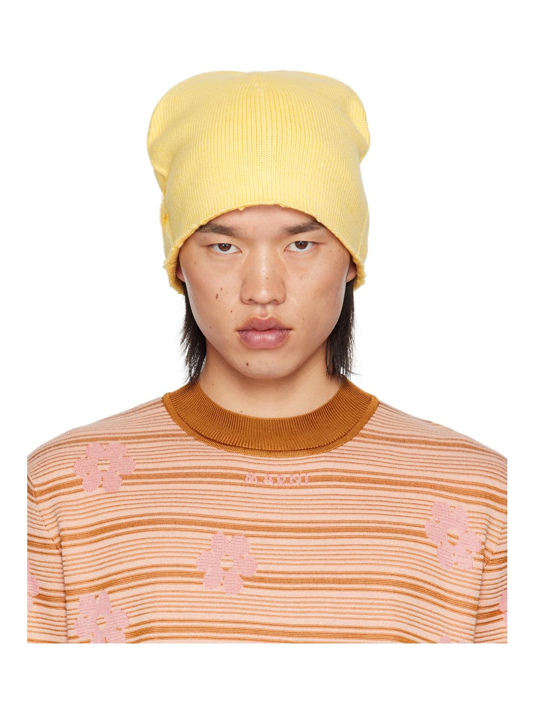 Yellow Mohair Logo Beanie - 1