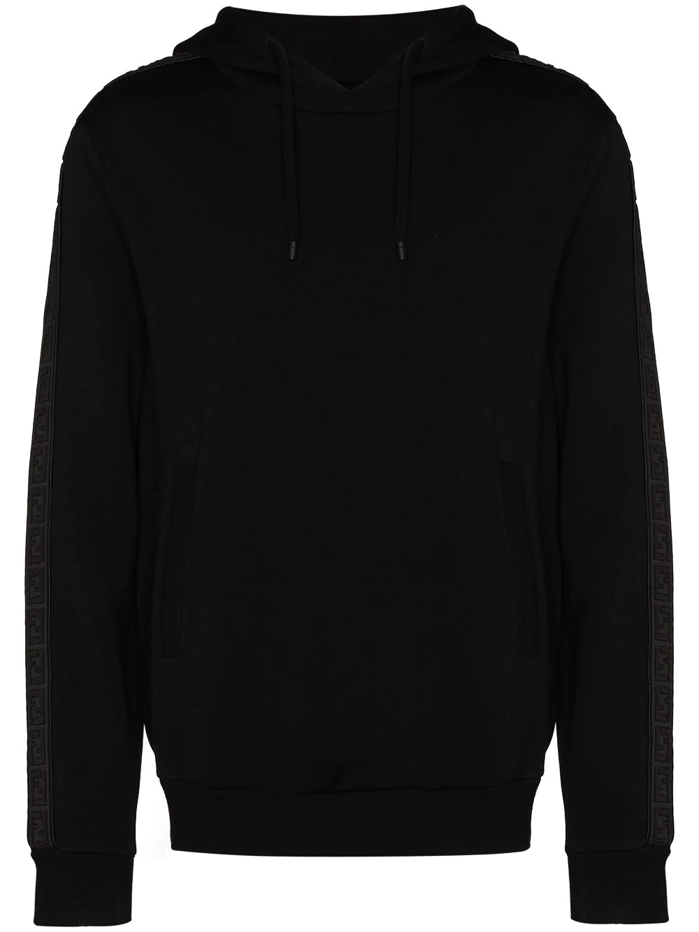 logo-tape cashmere hoodie - 1