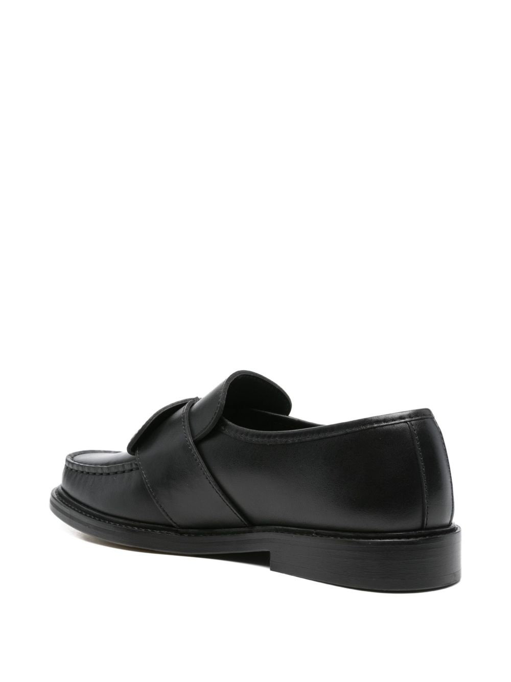 buckle-strap leather loafers - 3