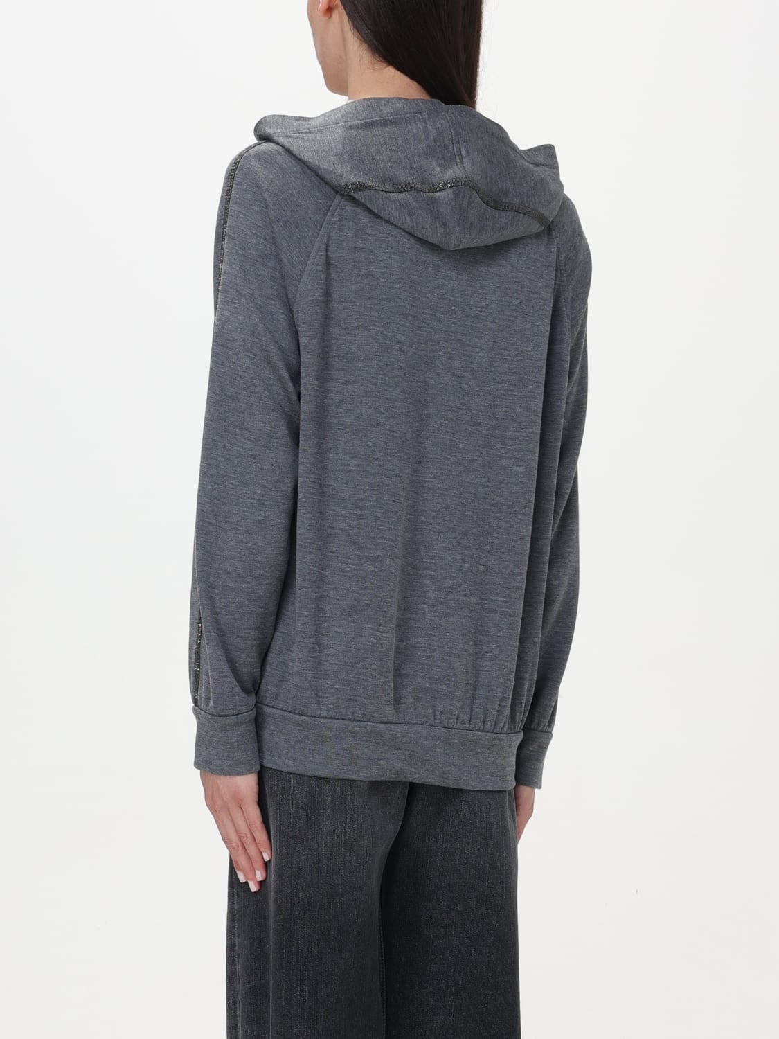 Brunello Cucinelli cotton and silk sweatshirt hoodie - 3