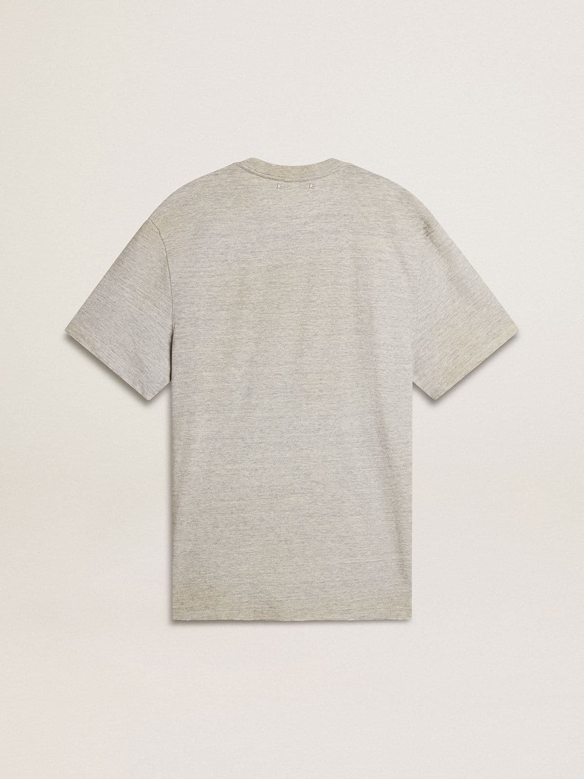 Men's vintage-effect gray T-shirt with print on the front - 6