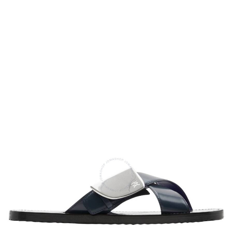 Burberry Leather Strip Shield Slides - 1