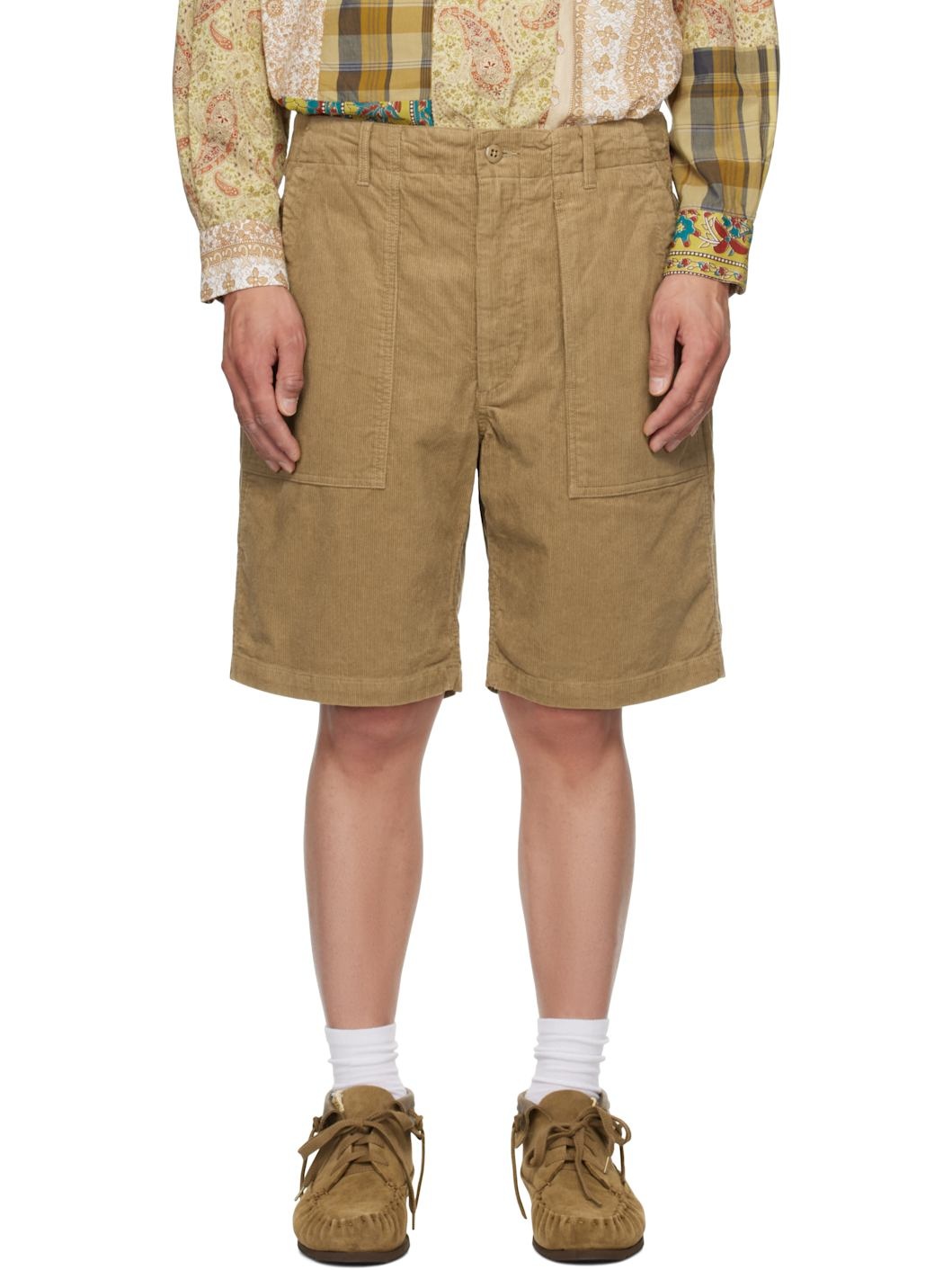 Khaki Fatigue Shorts - 1