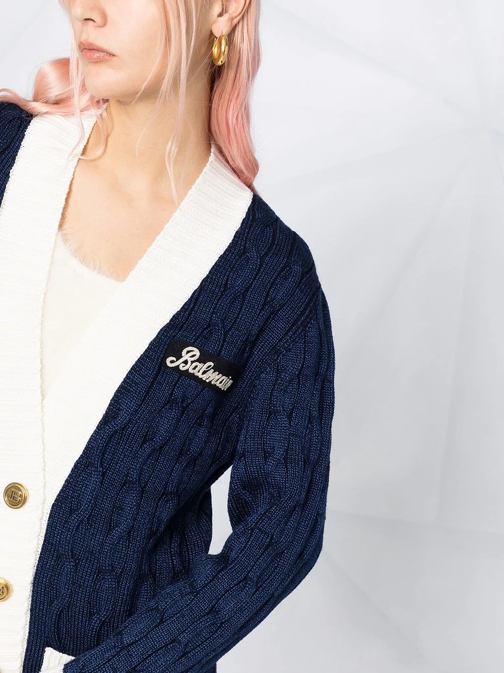 cable knit cardigan - 3