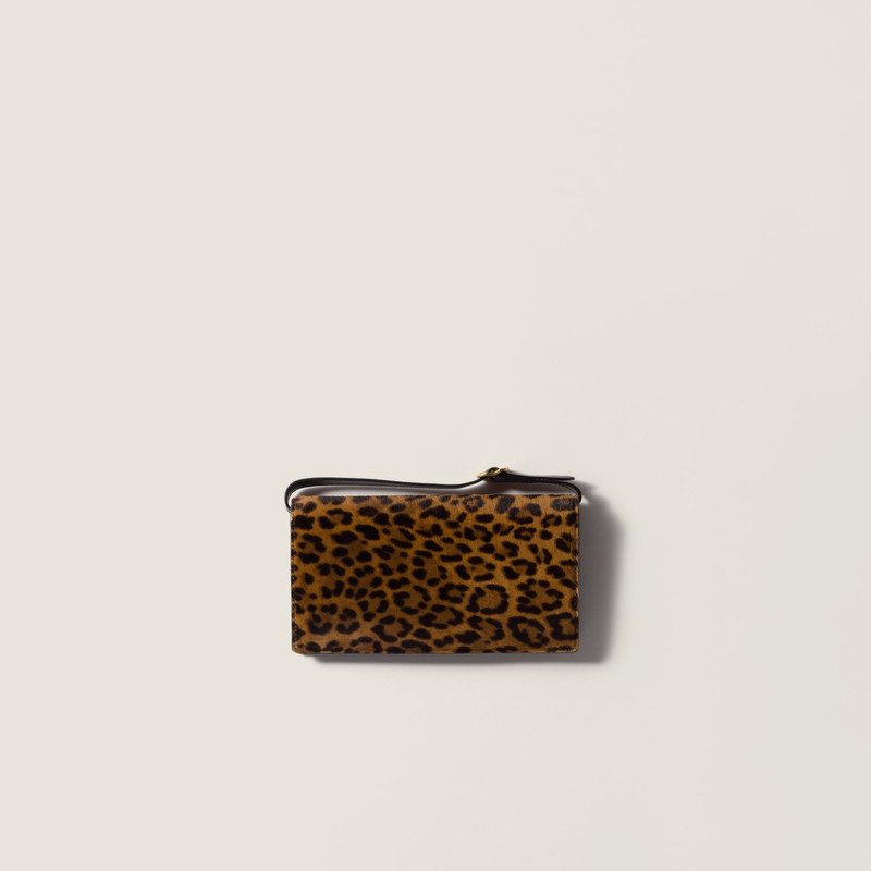 Calf hair leather wallet with strap 3