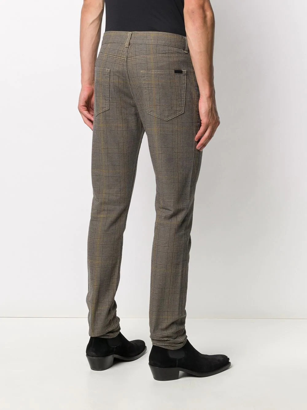 micro check skinny trousers - 4