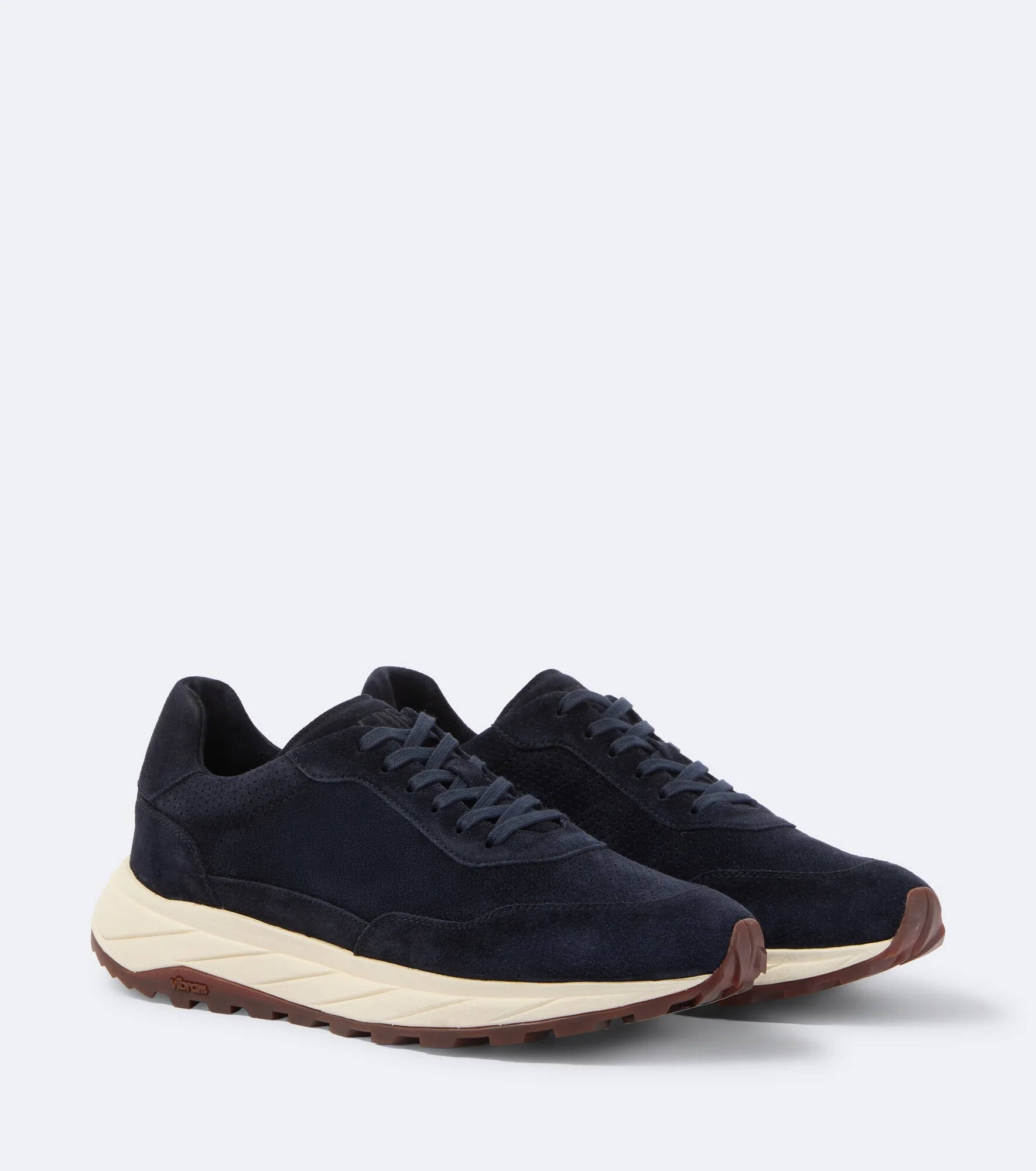 Suede-trimmed sneakers - 1