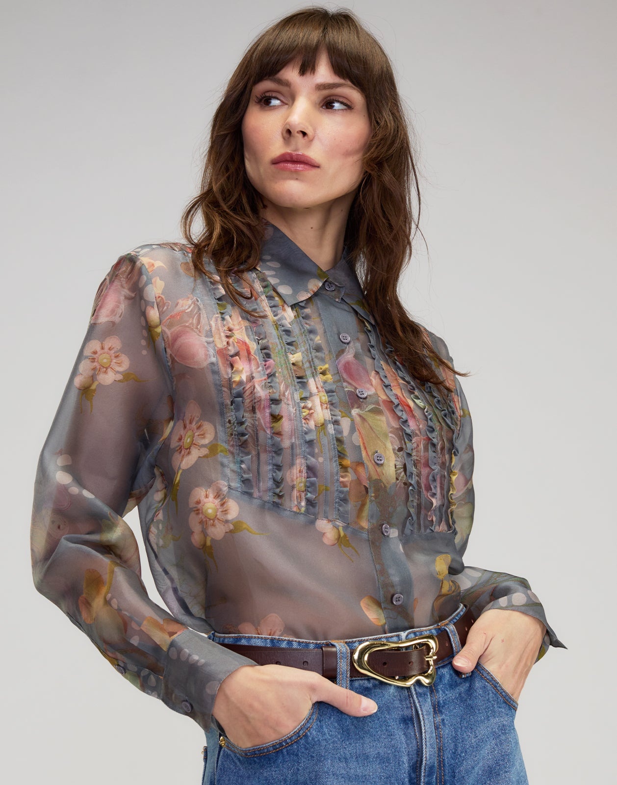 Claude Silk Organza Tuxedo Shirt - 2