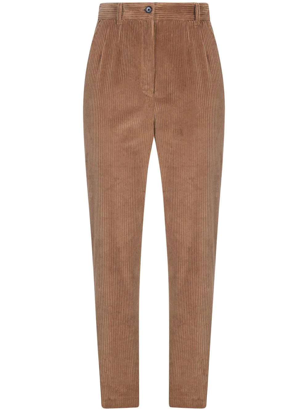 corduroy high-waisted tapered trousers - 1