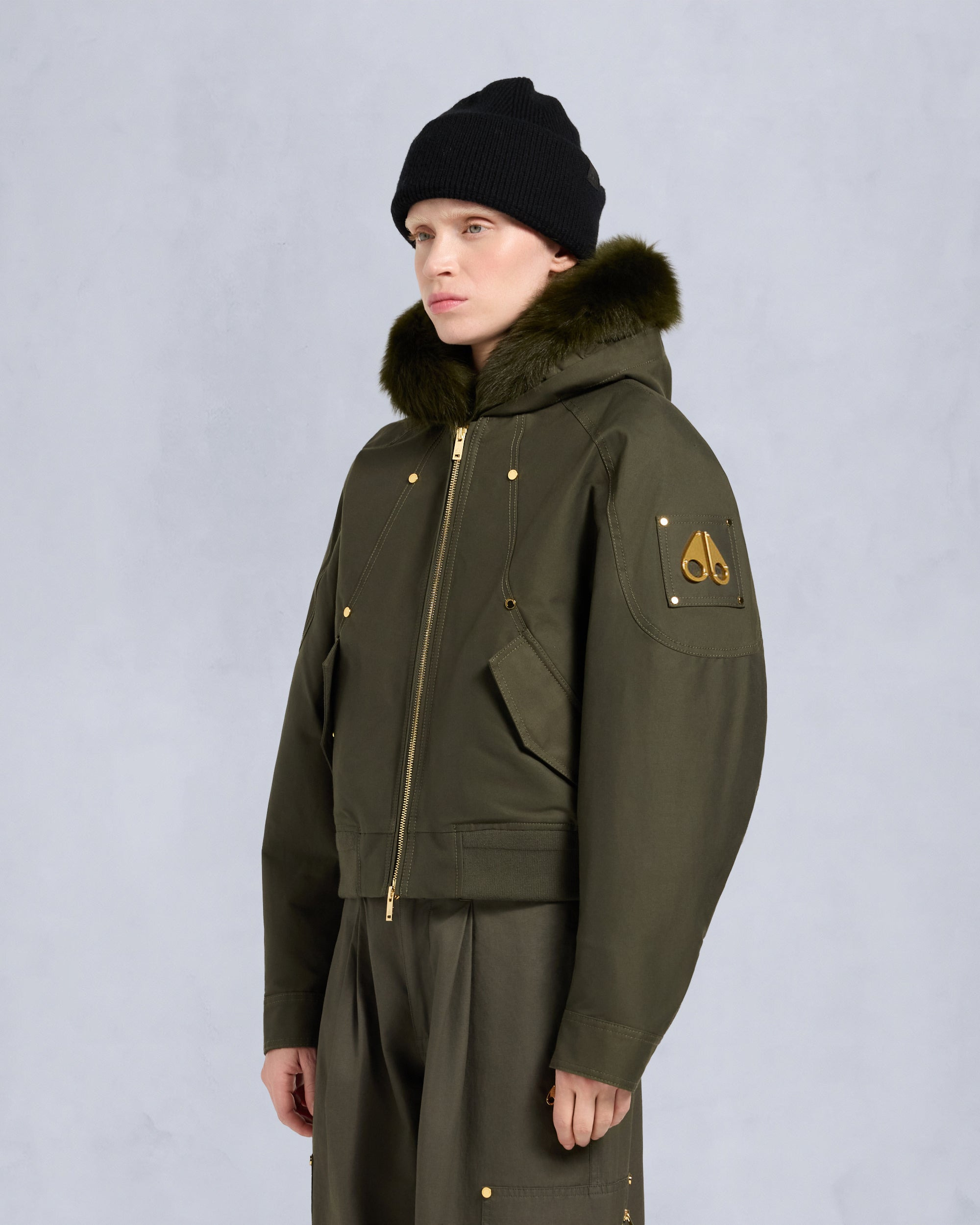 GOLD SERIES LOGAN SHEARLING TRIM BOMBER JACKET - 3