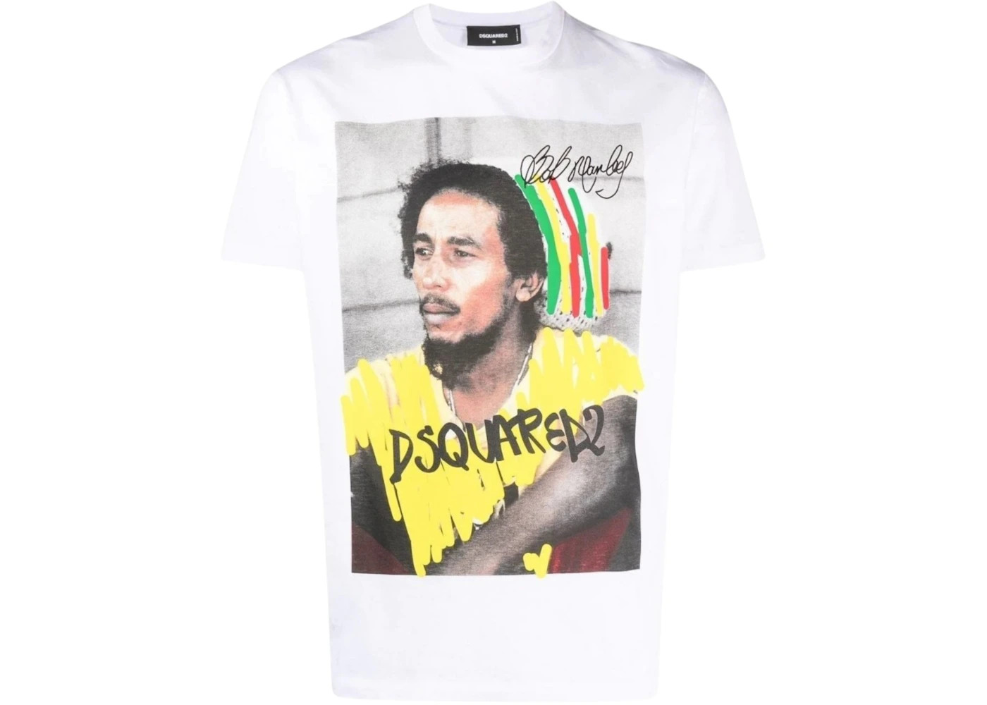 Dsquared2 Cool Fit Bob Marley Logo T-Shirt White - 1