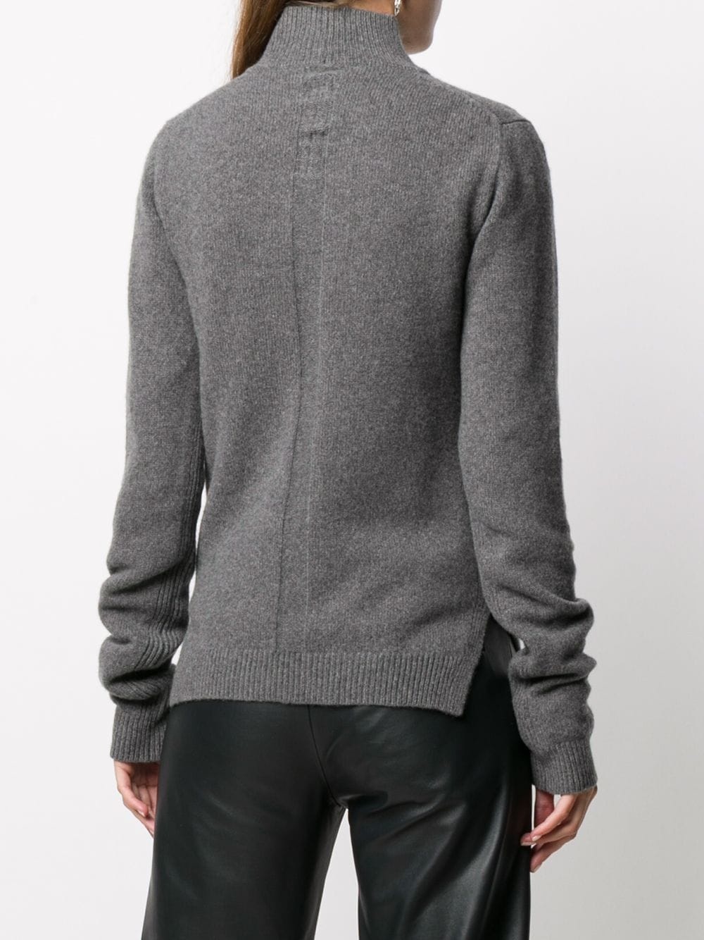 ribbed edge mock neck jumper - 4