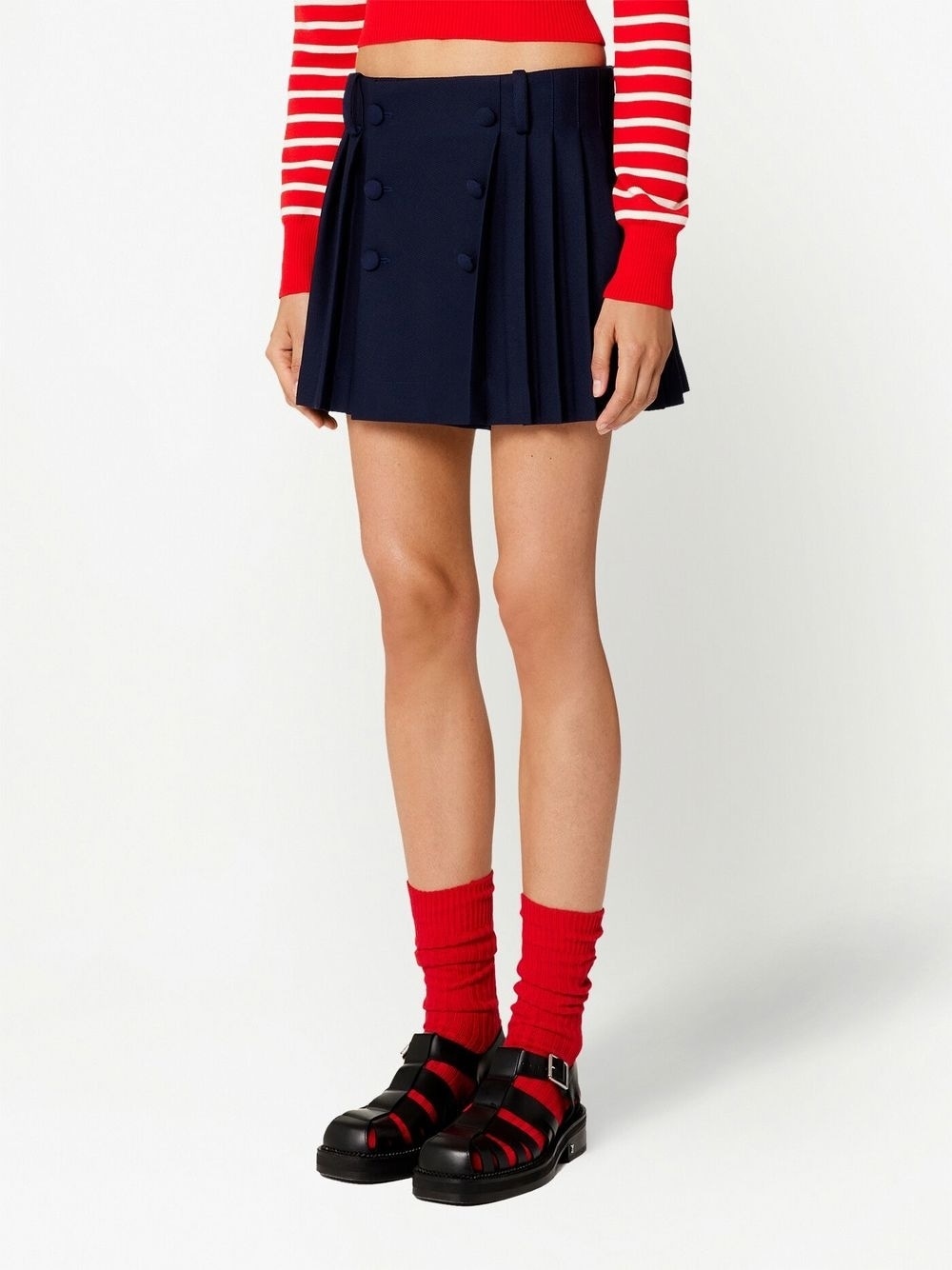 pleated wool miniskirt - 3
