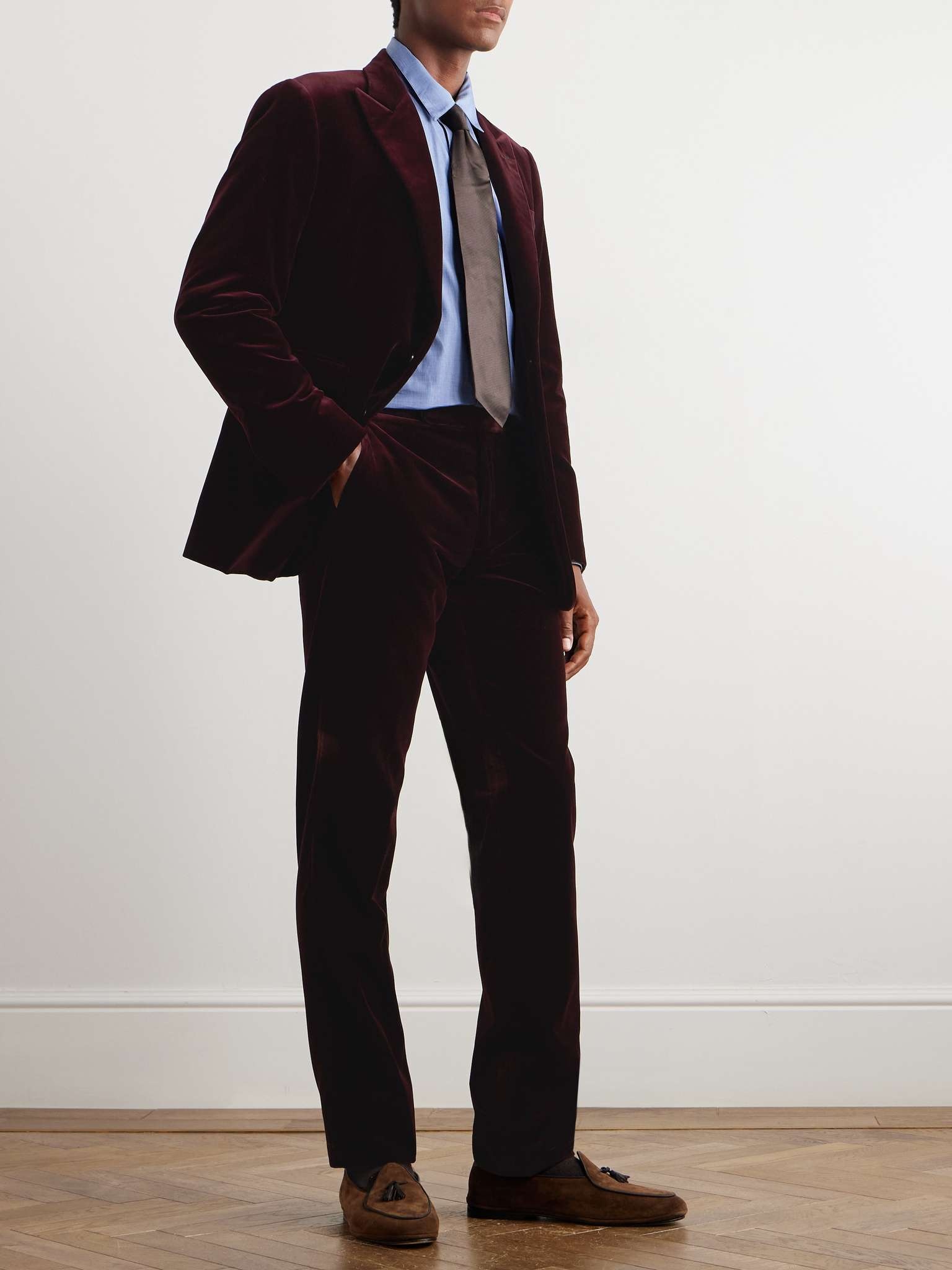 Gregory Straight-Leg Cotton-Velvet Tuxedo Trousers - 2