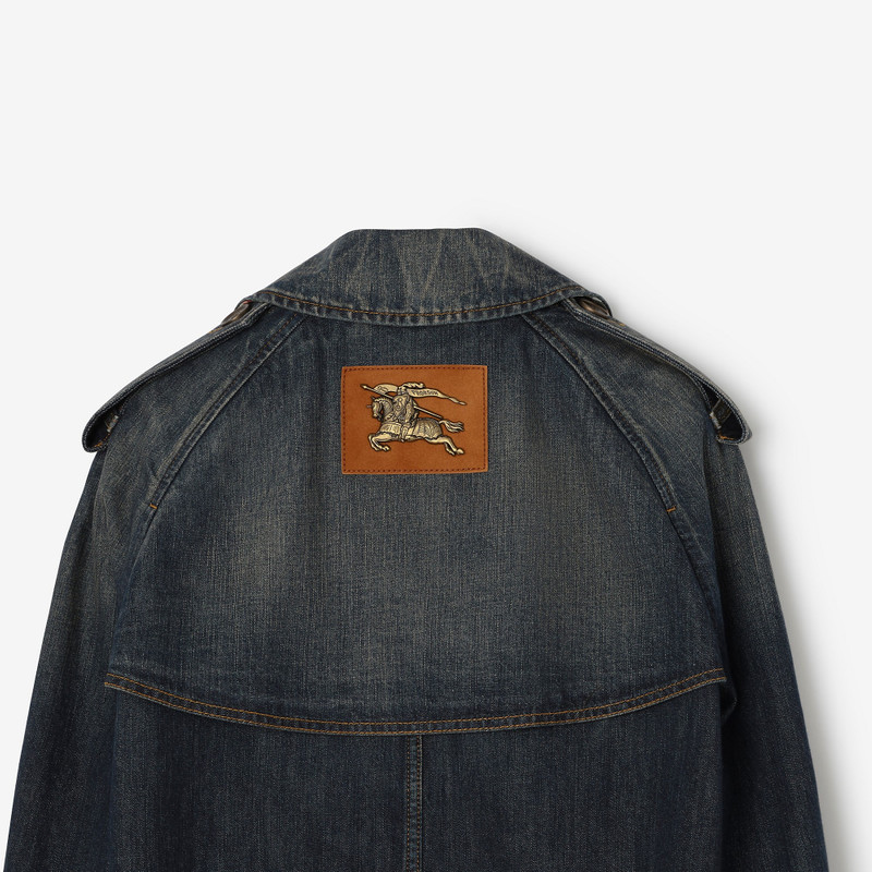 Burberry Cropped Denim Mayfair Trench Jacket outlook