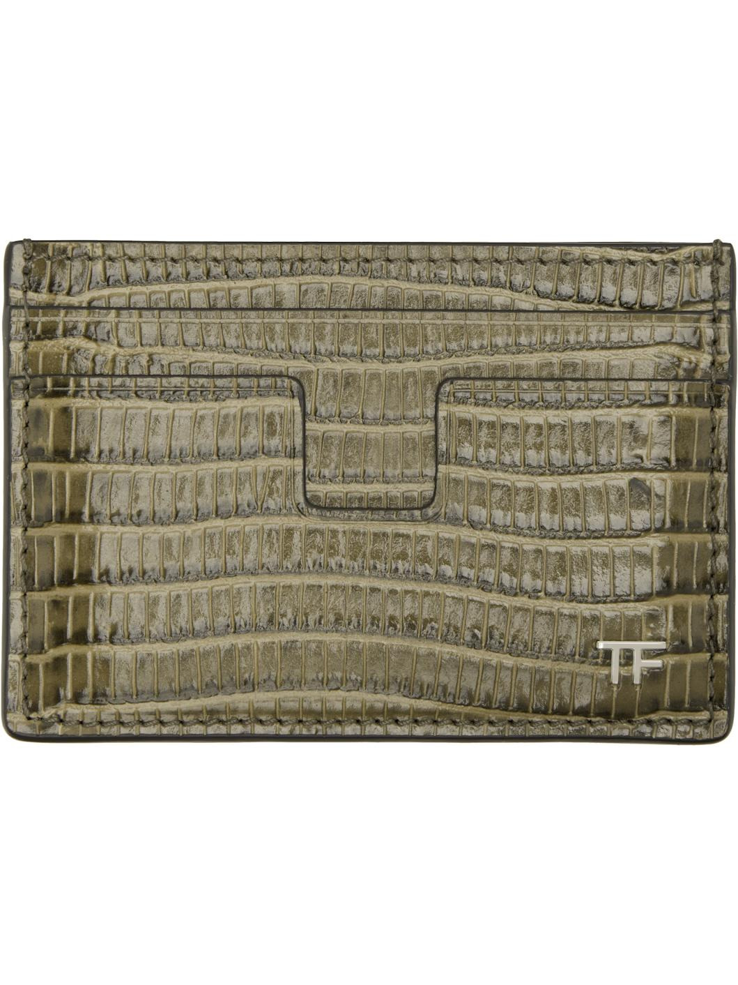 Khaki T Line Card Holder - 1