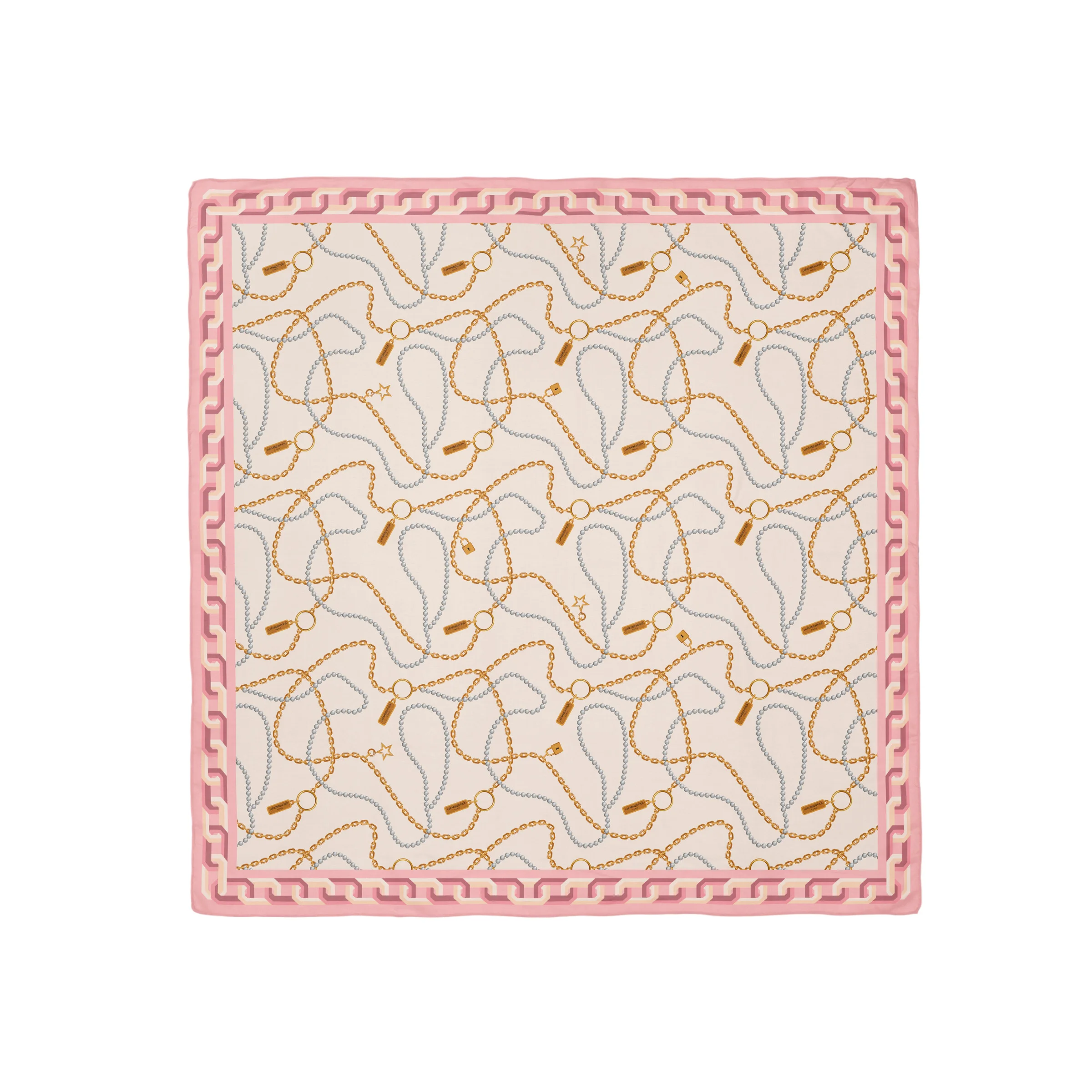 Heritage Chain and Pearls Silk Square Scarf - 1