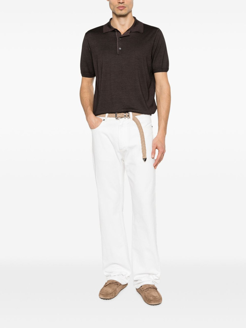 Canali button short-sleeve polo shirt outlook