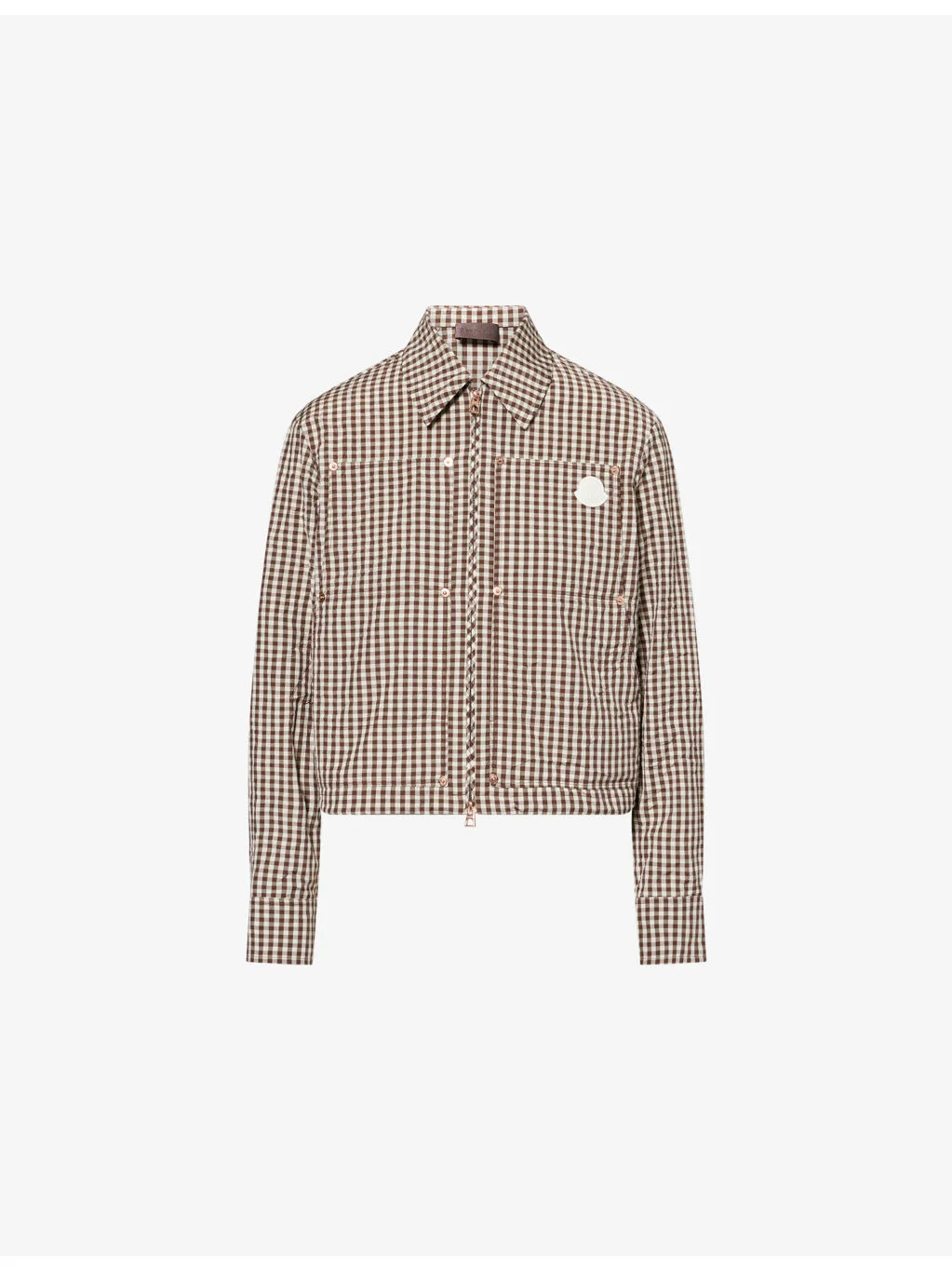 Brand-Badge Gingham Cotton-Blend Shirt - 1