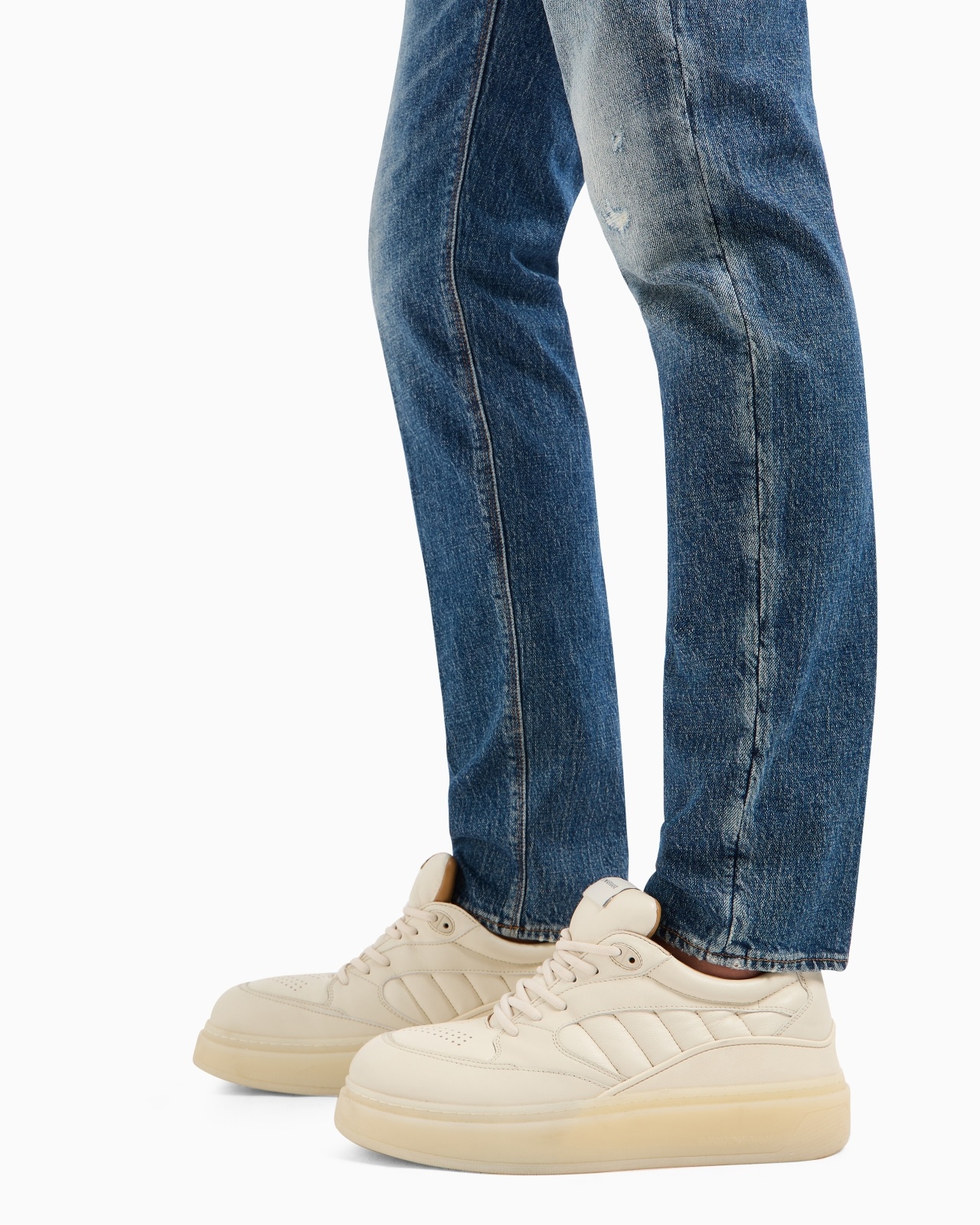 J06 SLIM-FIT, WASHED STRETCH-DENIM JEANS WITH RIPS AND VEINING - 5