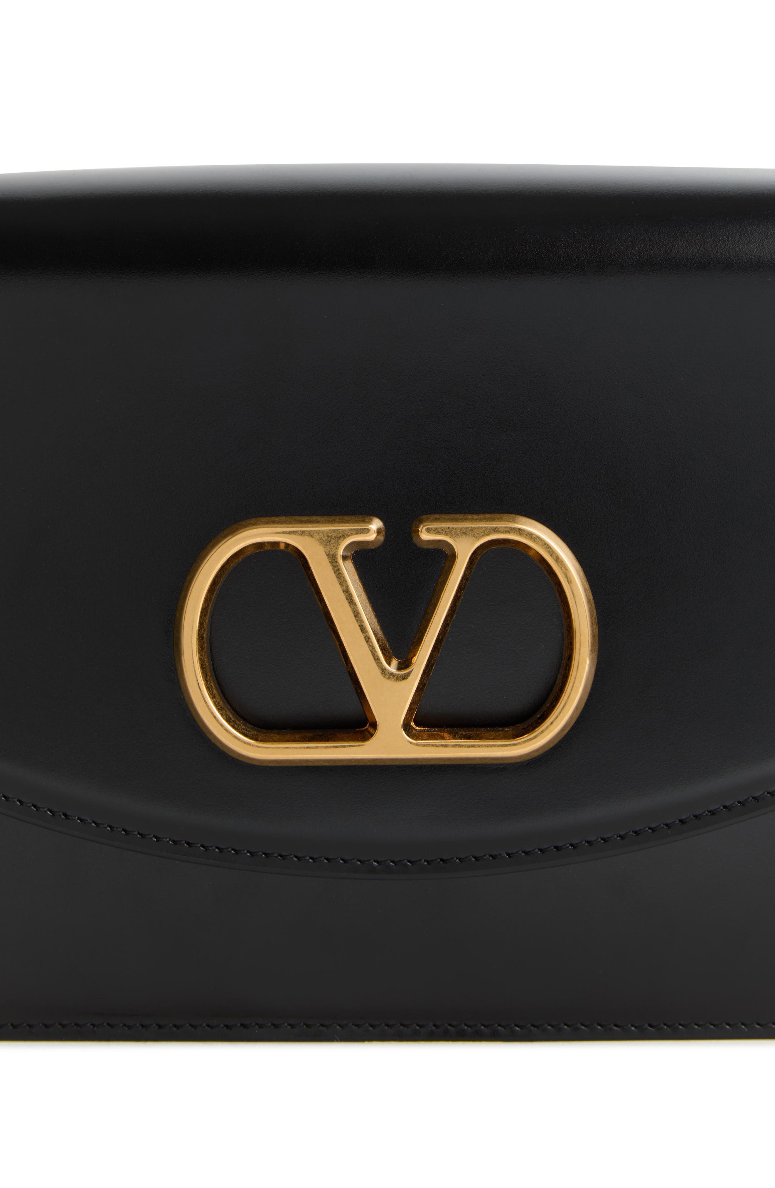 Valentino Garavani Vain VLOGO Leather Shoulder Bag in Black at Nordstrom - 7