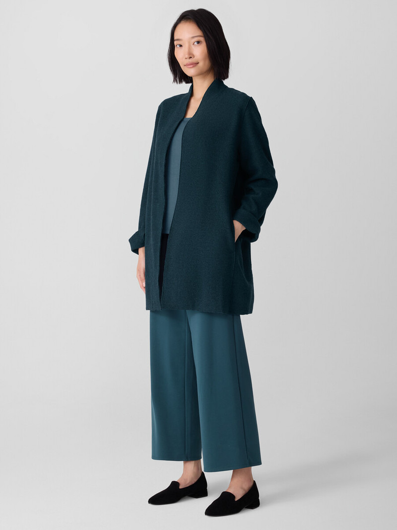 Lightweight Boiled Wool High Collar Jacket in Regenerative Wool 3