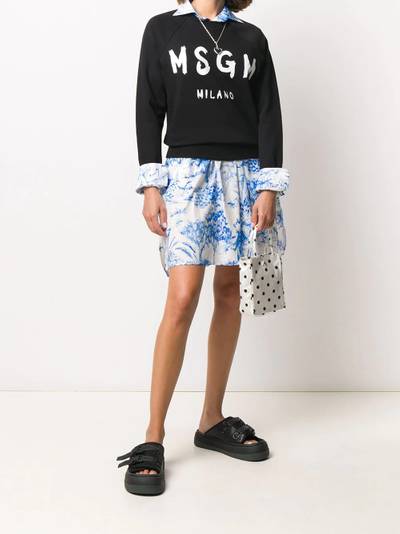 MSGM logo print raglan sweatshirt outlook