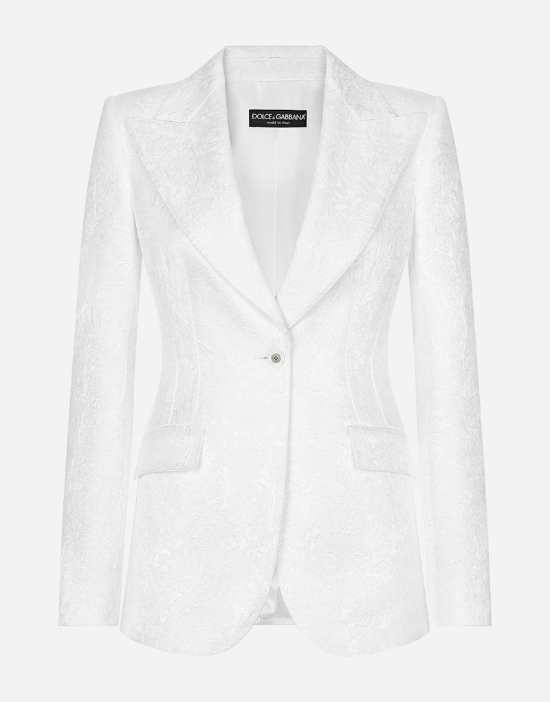 Single-breasted brocade Turlington blazer 1