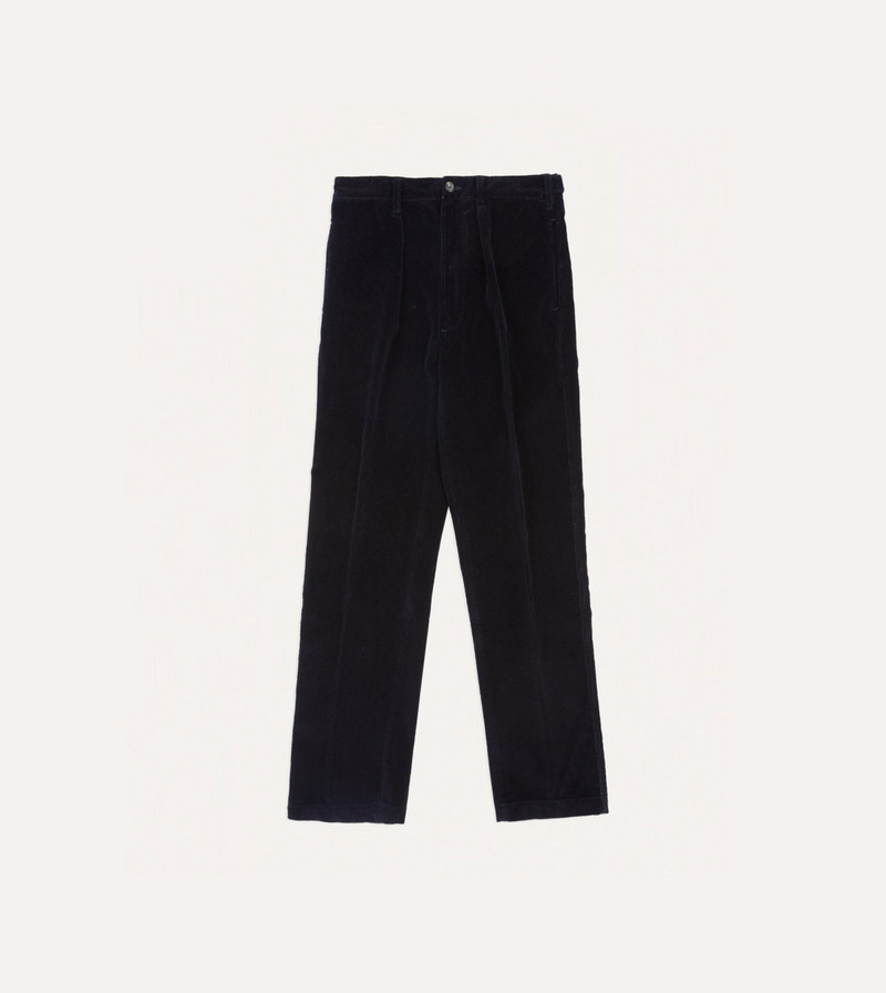 Navy Cotton Corduroy Games Trousers - 1