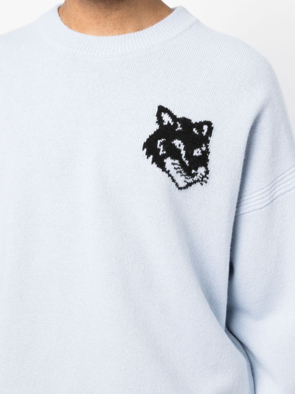 intarsia-knit logo wool jumper - 5