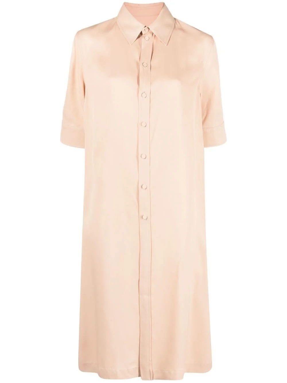 short-sleeve midi shirtdress - 1