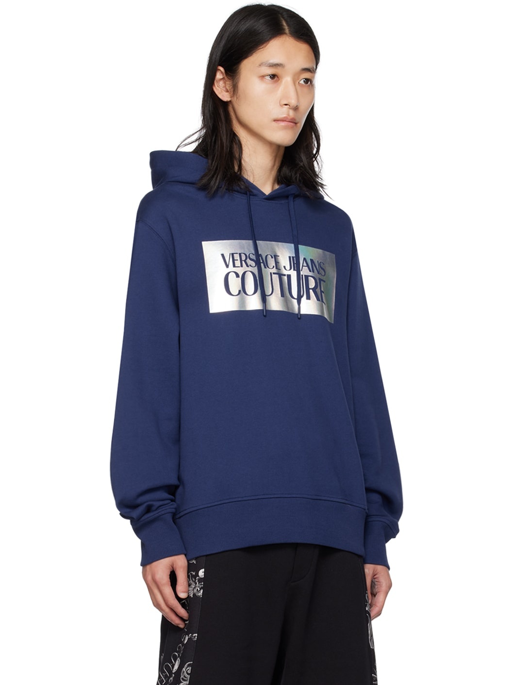 Navy Printed Hoodie - 2
