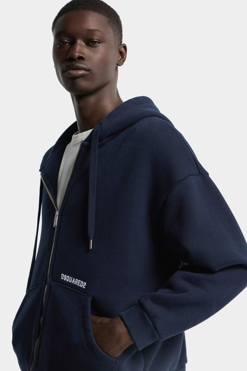 DSQUARED2 LOGO BOYFRIEND FIT ZIPPED HOODIE 5