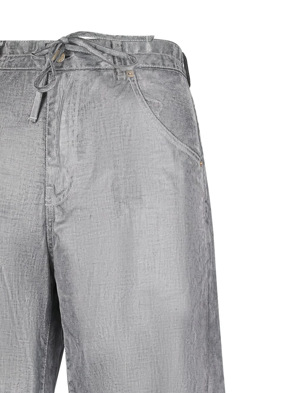 drawstring straight-leg jeans - 3