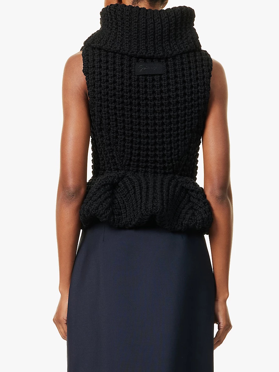 High-neck peplum wool jumper - 4