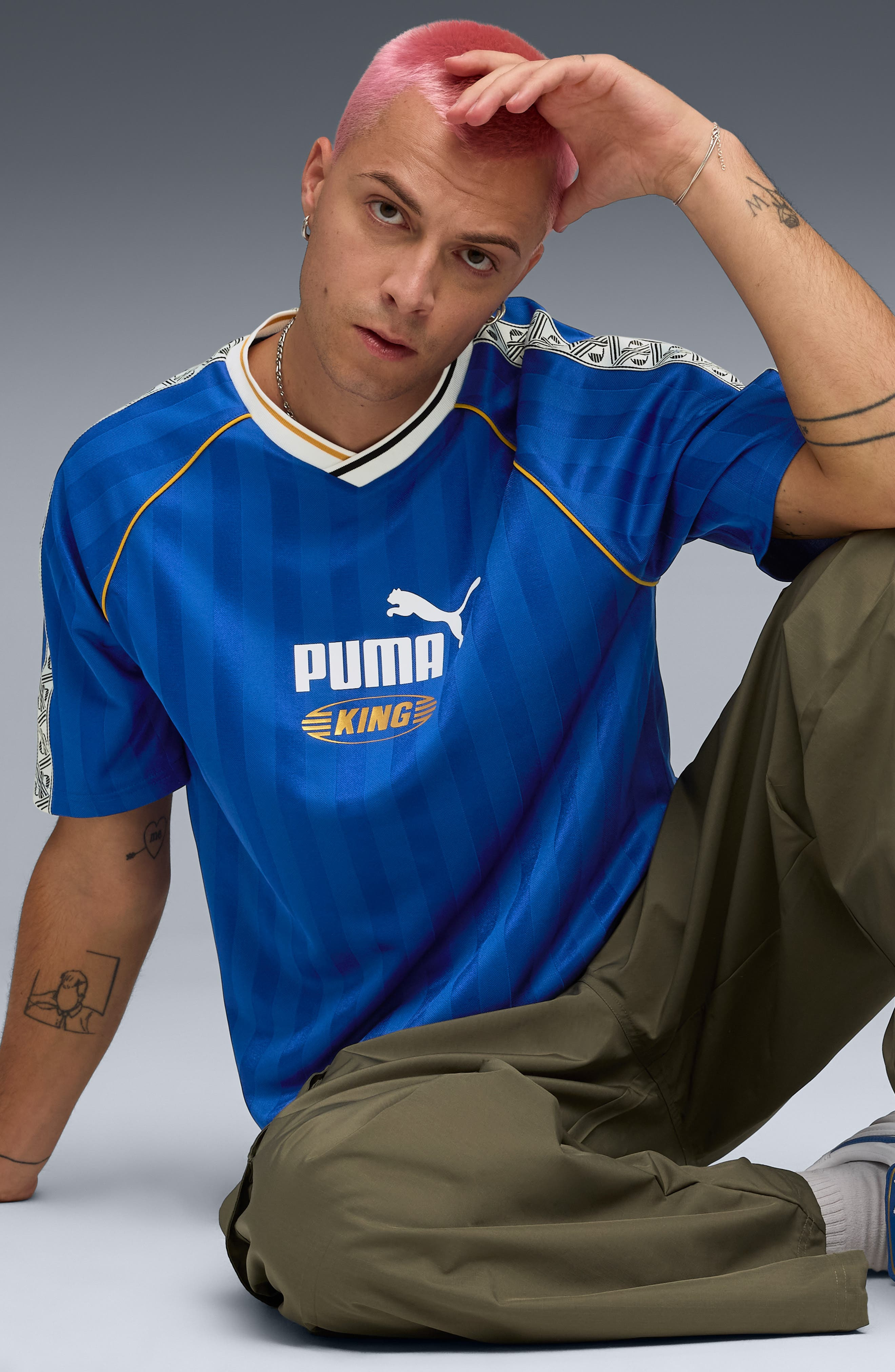 PUMA x KING Relaxed Football Jersey in Mountain Blue at Nordstrom - 5