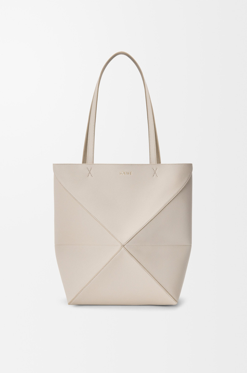 Medium Puzzle Fold tote in soft grained calfskin 1