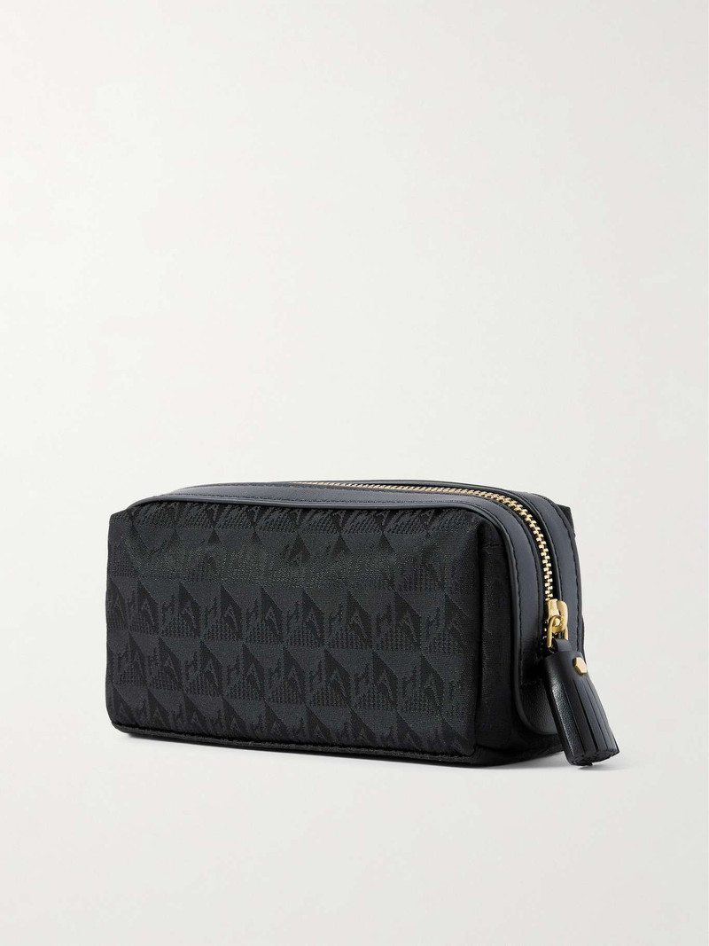 Anya Hindmarch + NET SUSTAIN Girlie Stuff textured leather-trimmed ECONYL cosmetics case Black outlook