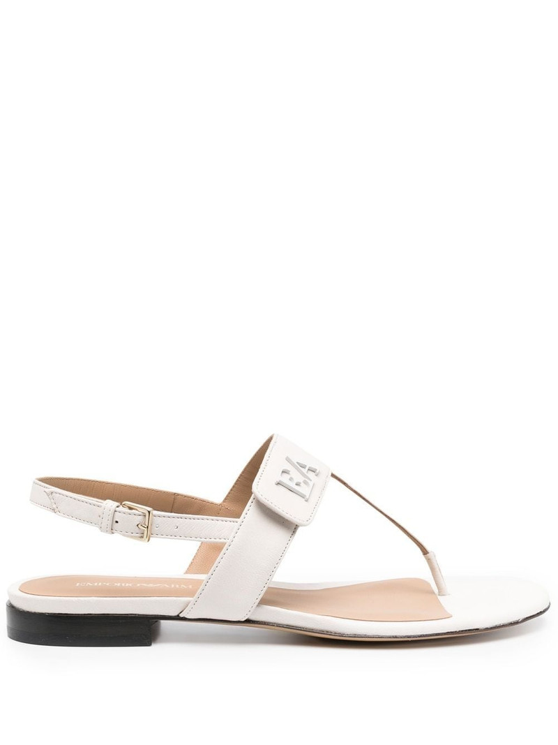 logo-plaque leather sandals 1