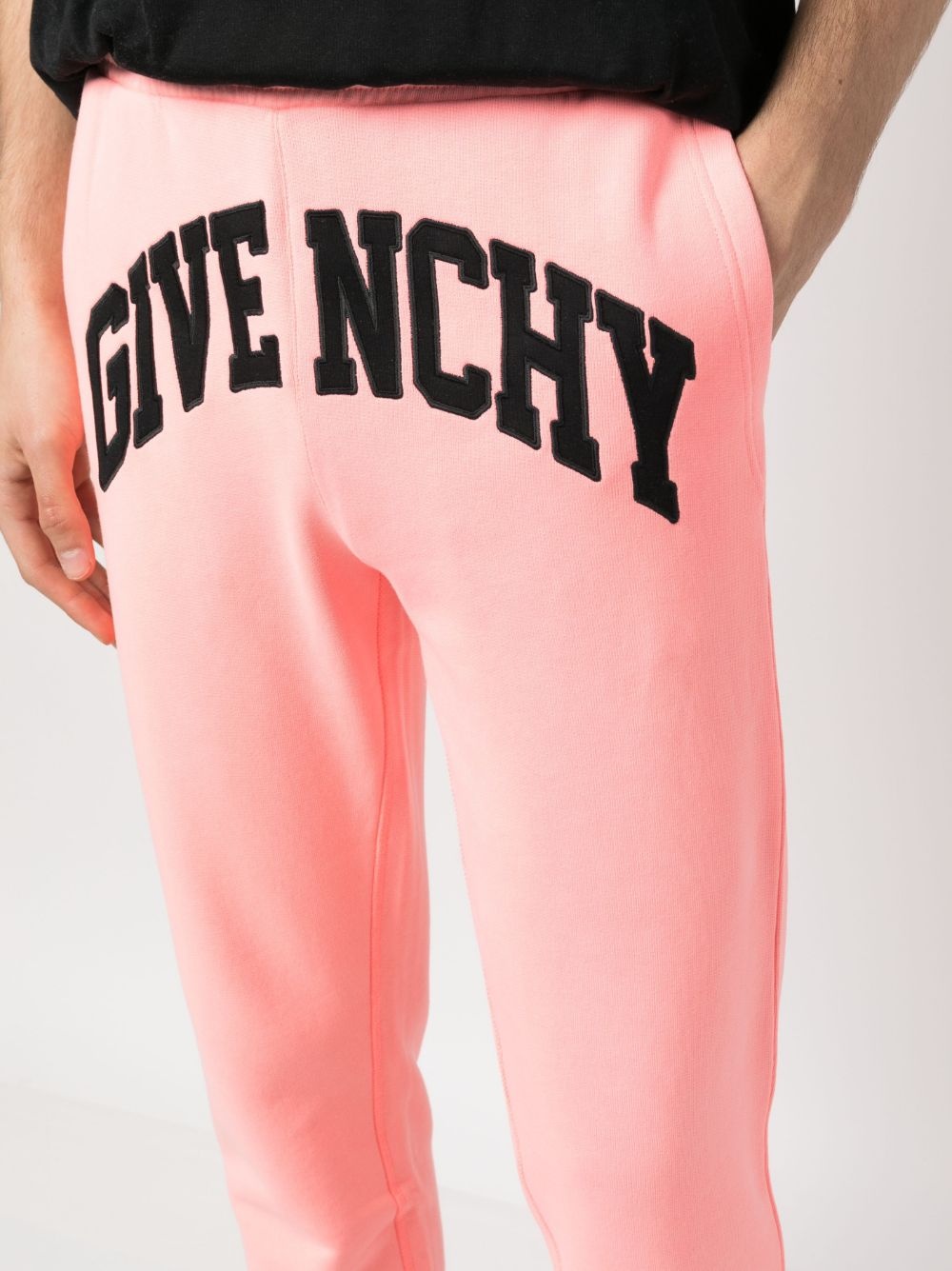 logo-embroidered cotton track pants - 5