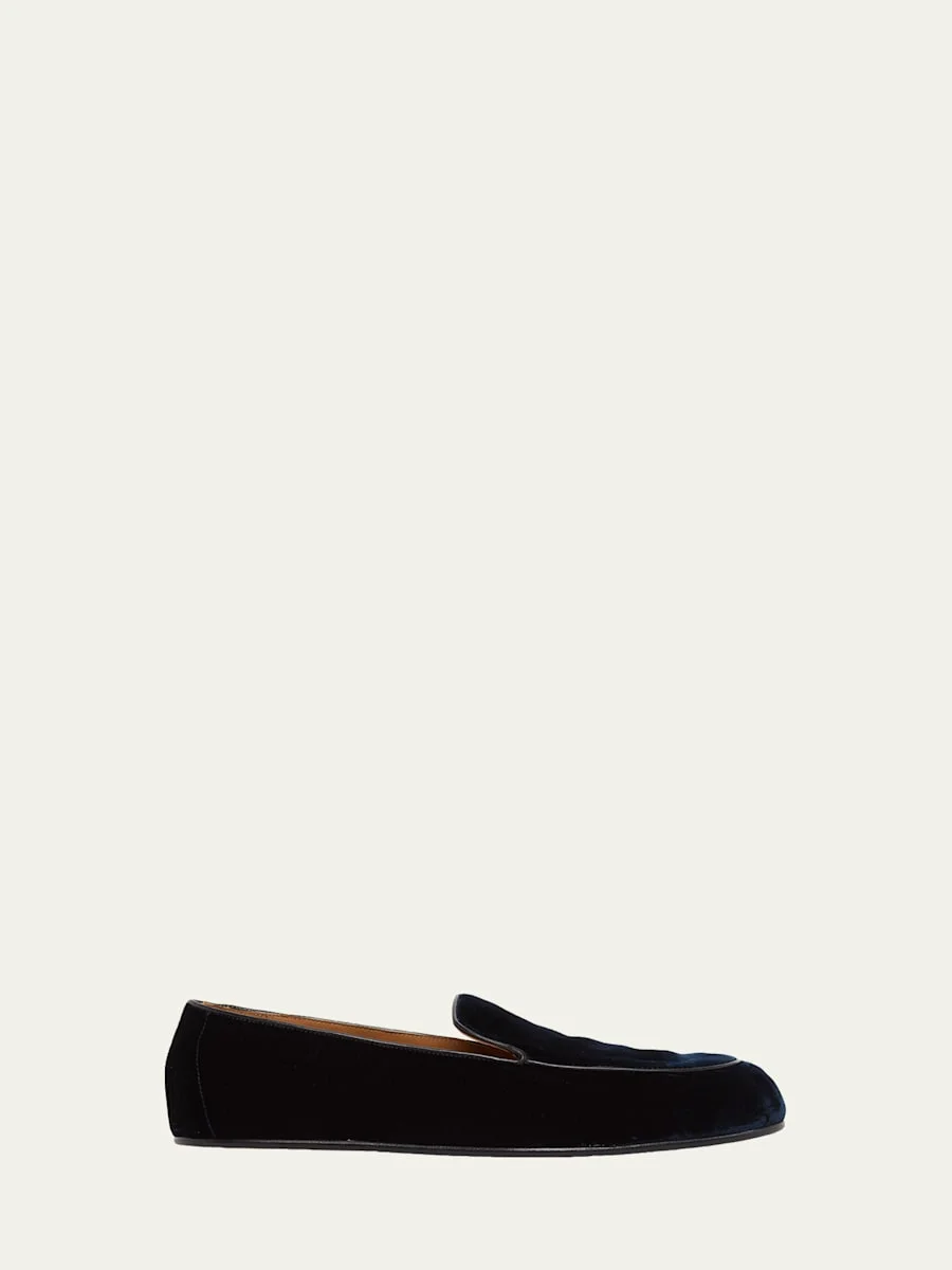 Men's Leo Velvet Apron-Toe Slippers - 1