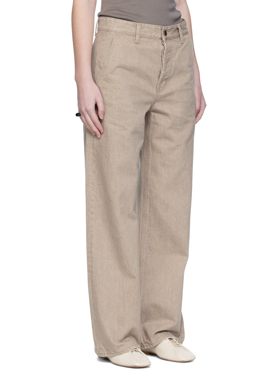 Beige Midrise Jeans - 2