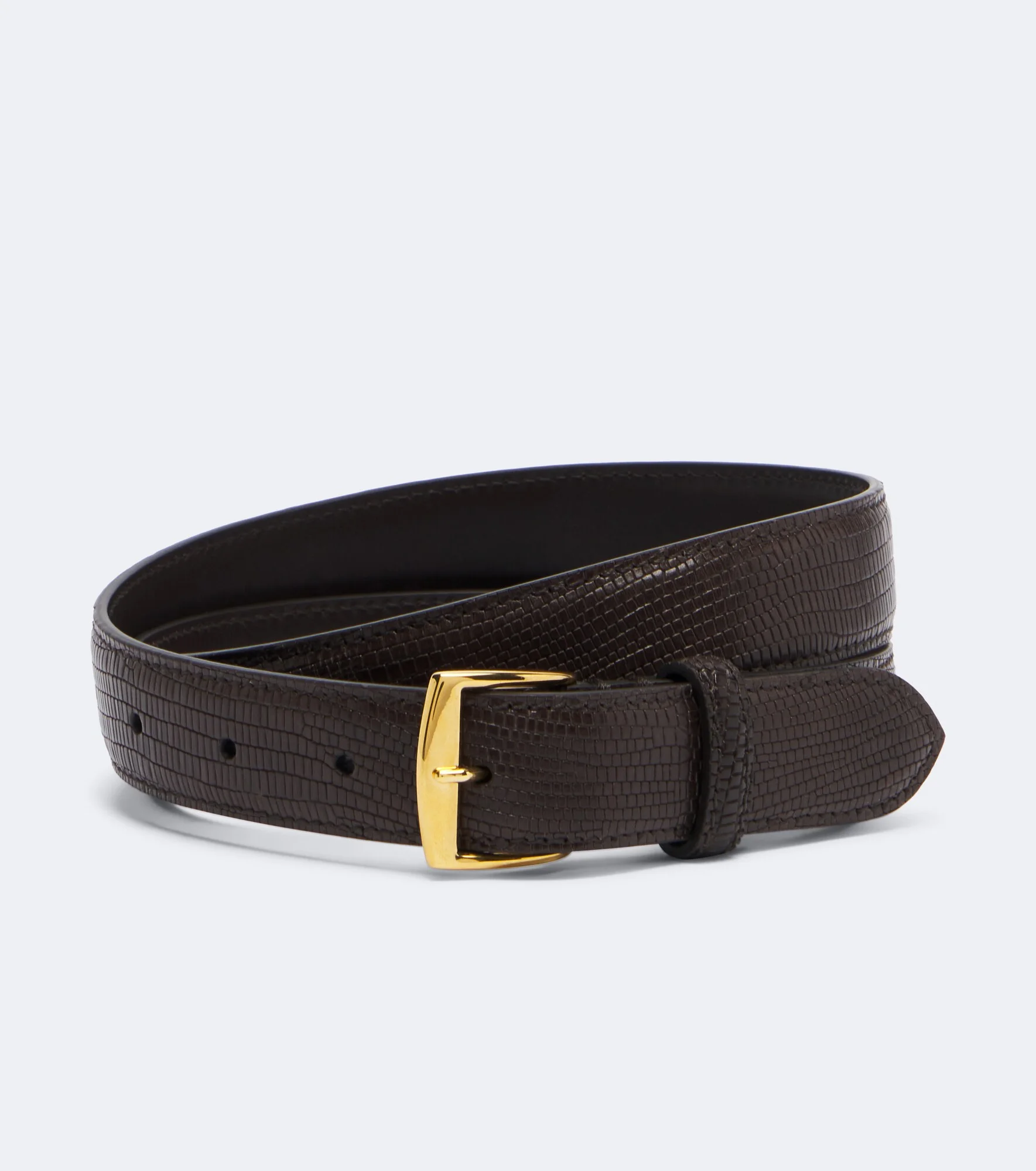 Snake-effect leather belt - 1