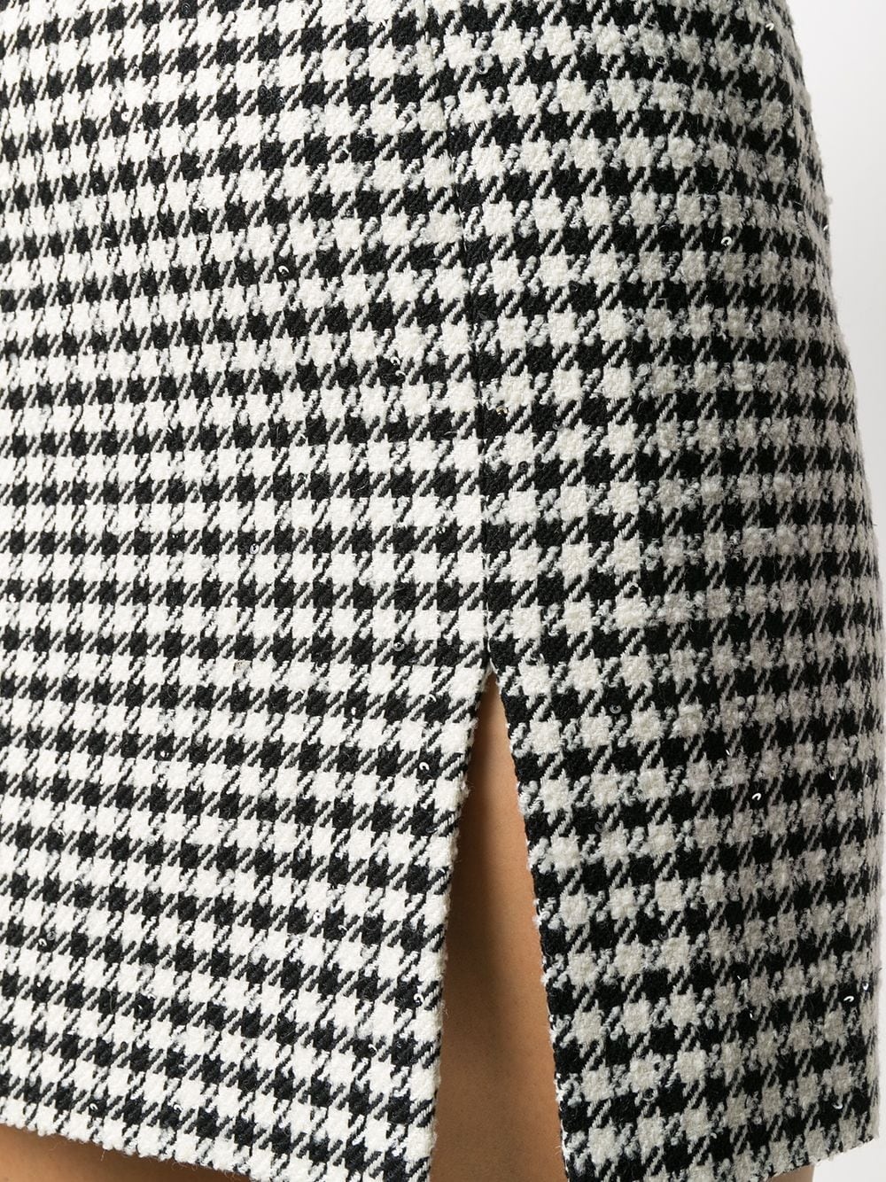 side slit houndstooth print skirt - 5