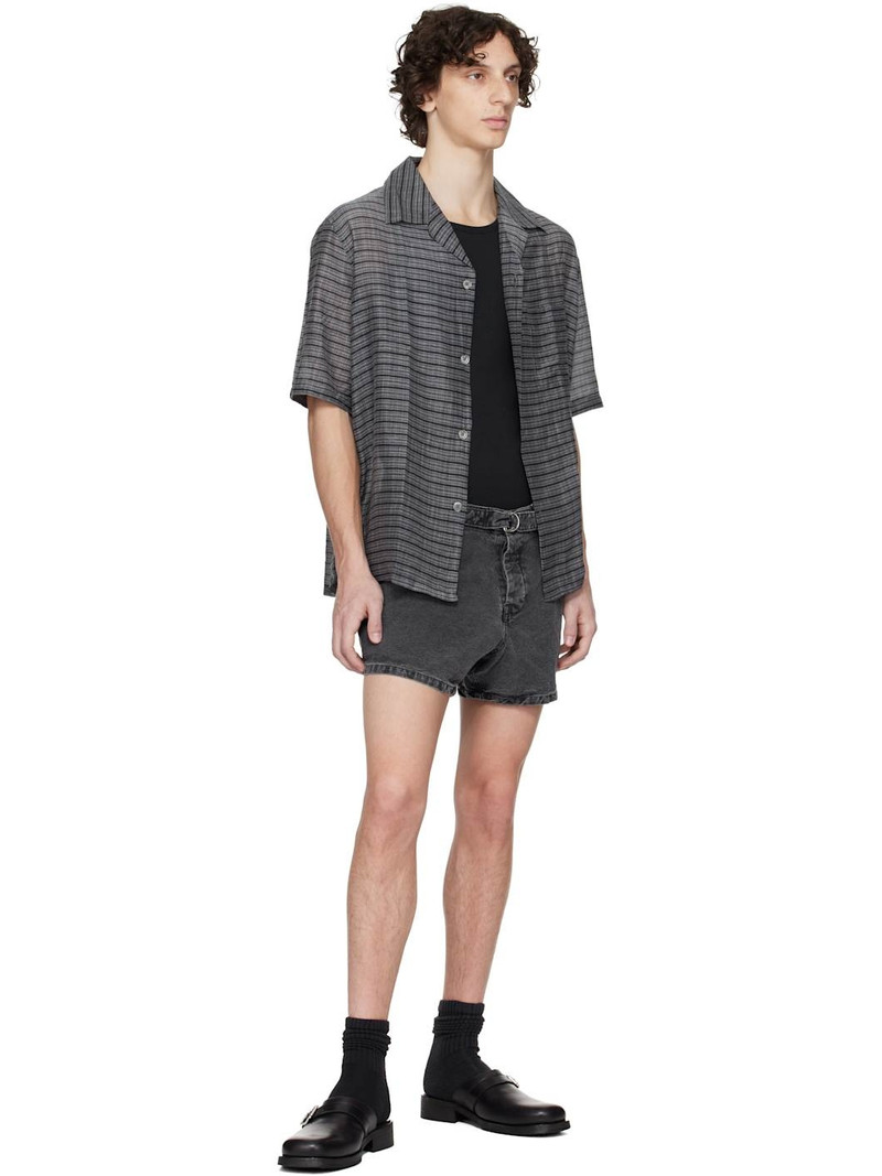 Our Legacy Gray Oyster Trunk Denim Shorts outlook