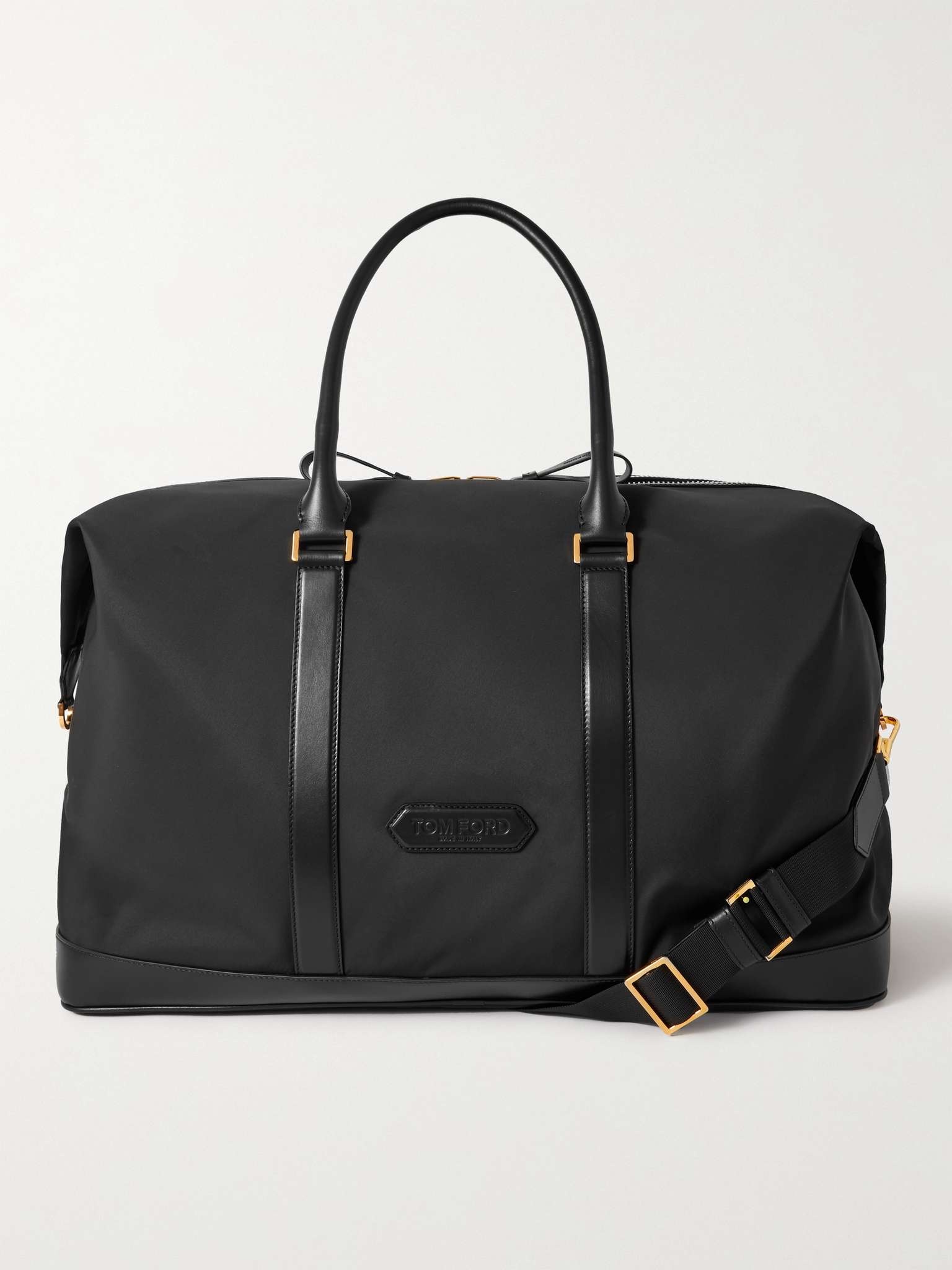 Leather-Trimmed Nylon Holdall - 1