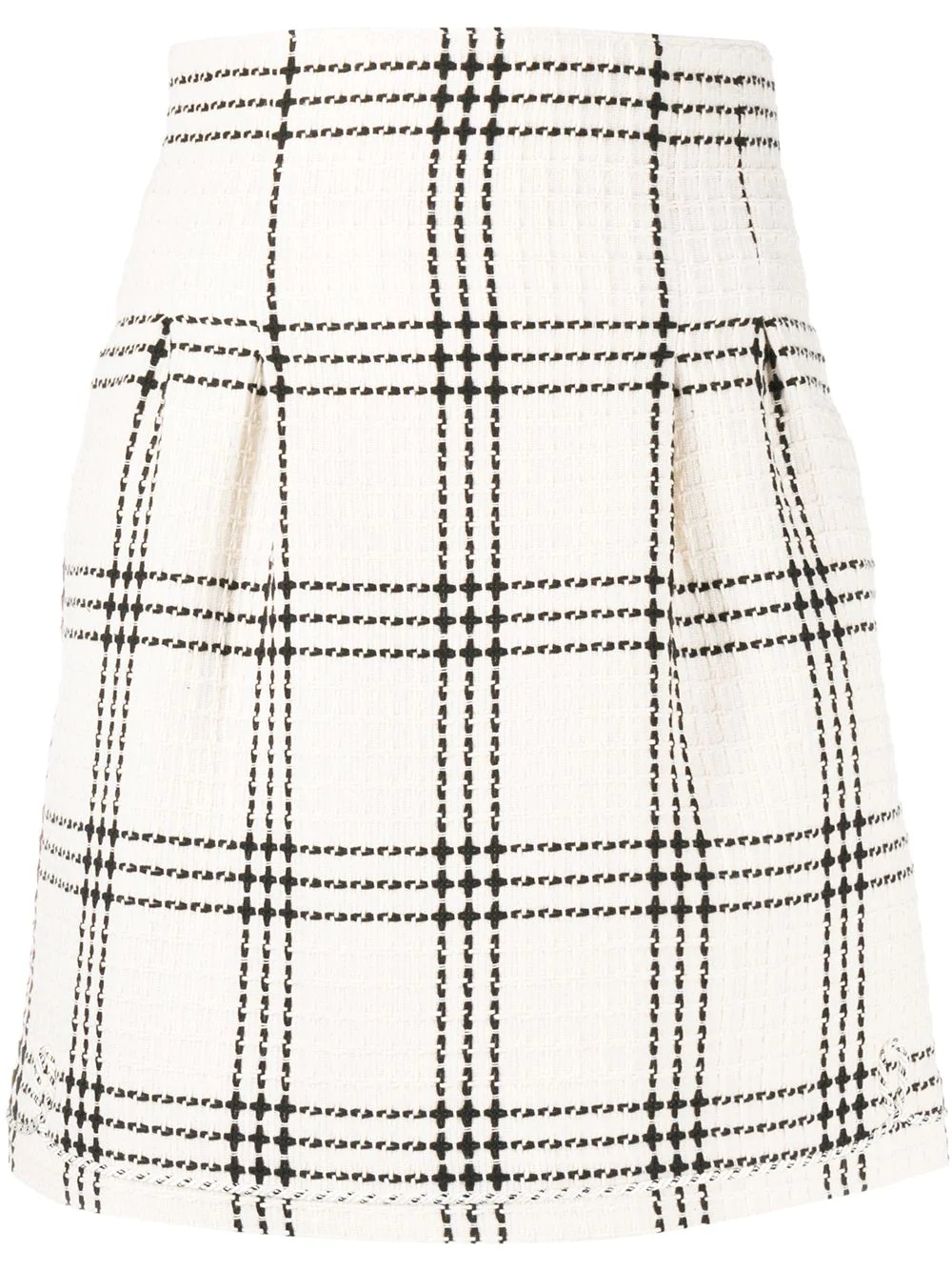 waffle tweed mini skirt - 1