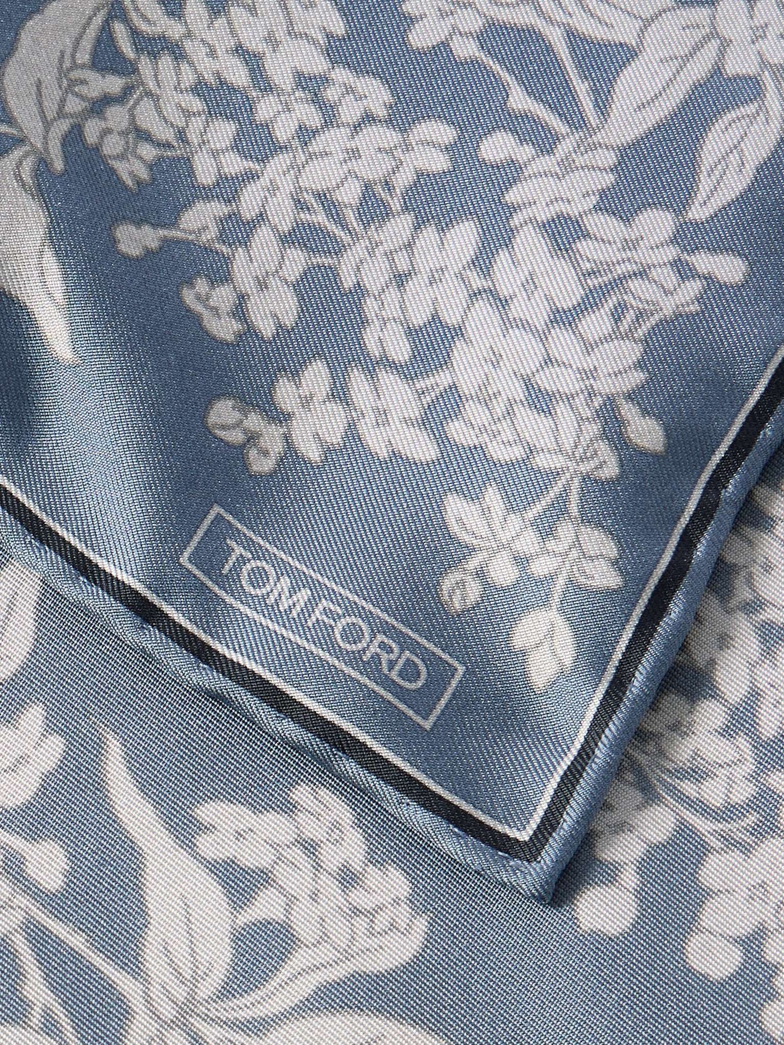 Floral-Print Silk-Twill Pocket Square - 3