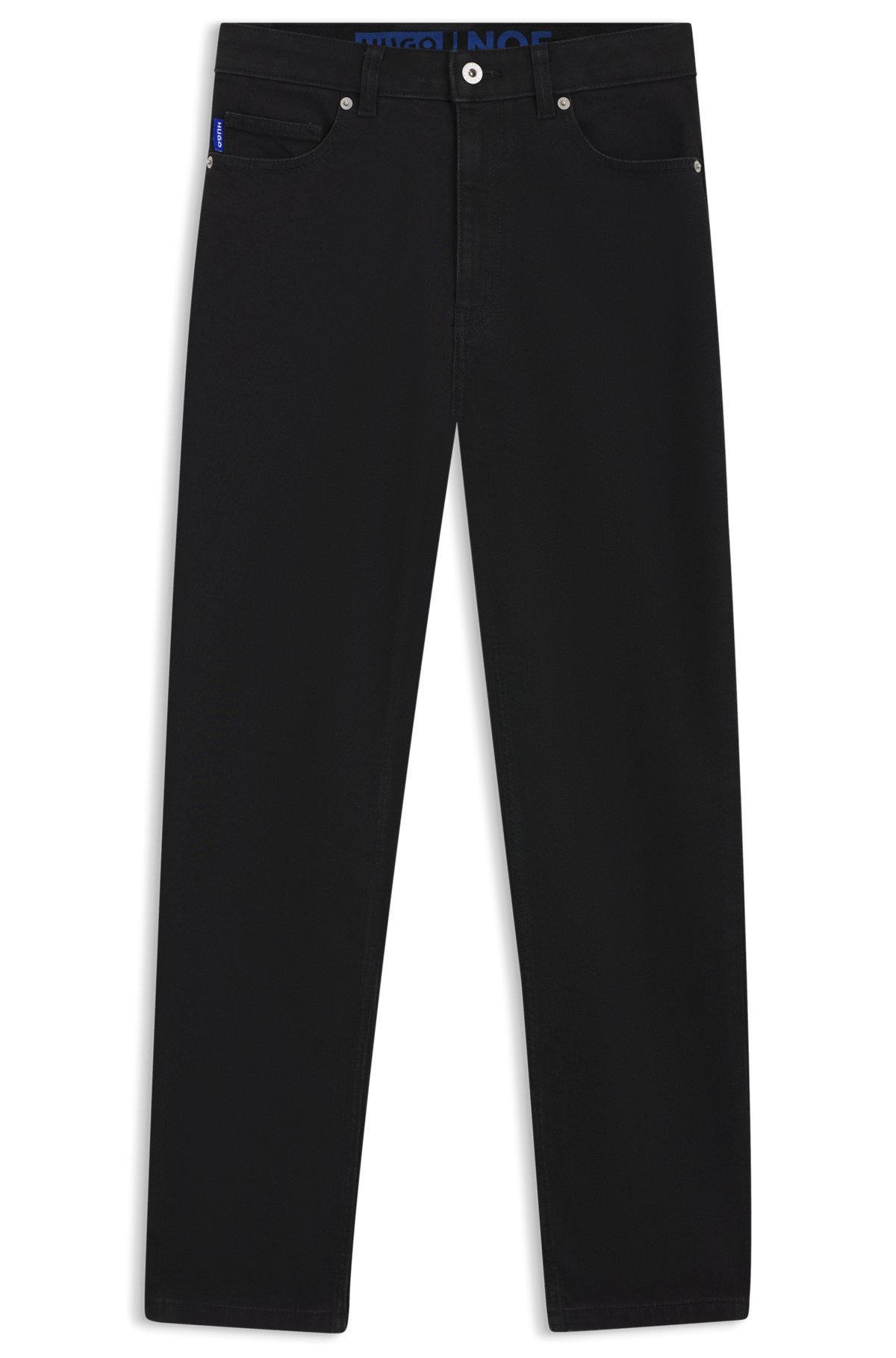 MOM-FIT JEANS IN BLACK RINSE-WASH DENIM - 1